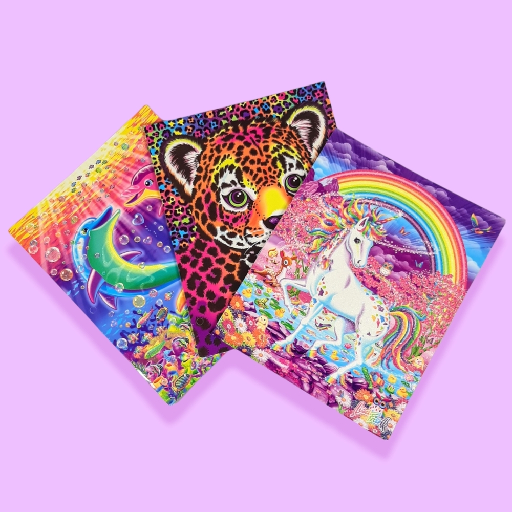 3pk Lisa Frank Glitter Two Pocket Folders